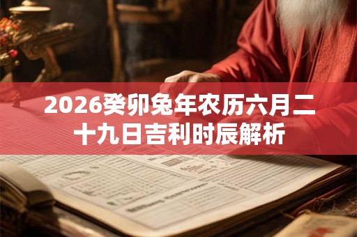 2026癸卯兔年农历六月二十九日吉利时辰解析