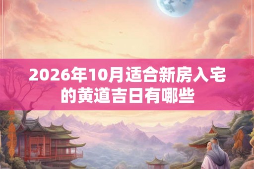 2026年10月适合新房入宅的黄道吉日有哪些 2026年10月适合新房入宅的黄道吉日有哪些