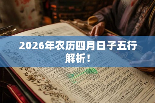 2026年农历四月日子五行解析！