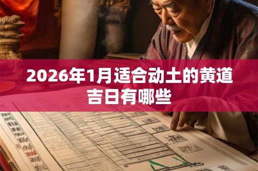 2026年1月适合动土的黄道吉日有哪些 2026年1月适合动土的黄道吉日有哪些