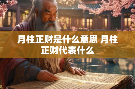 月柱正财是什么意思 月柱正财代表什么 月柱正财是什么意思 月柱正财代表什么