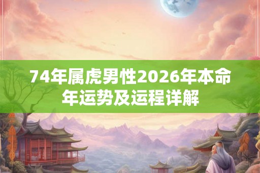 74年属虎男性2026年本命年运势及运程详解 74年属虎男性2026年本命年运势及运程详解