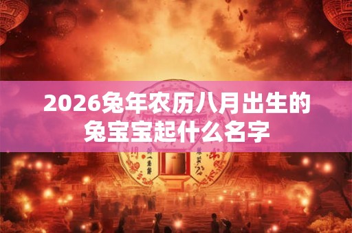 2026兔年农历八月出生的兔宝宝起什么名字 2026兔年农历八月出生的兔宝宝起什么名字