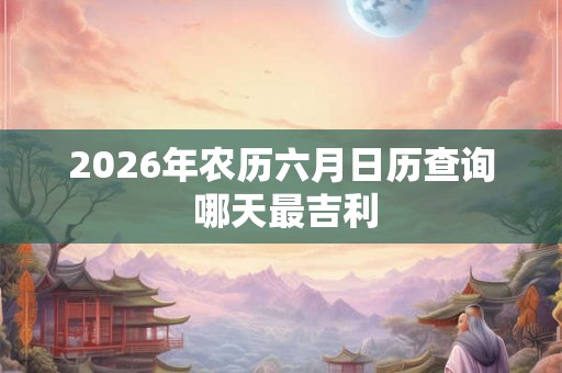 2026年农历六月日历查询 哪天最吉利 2026年农历六月日历查询 哪天最吉利