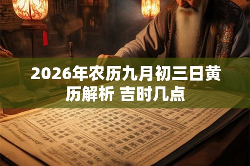 2026年农历九月初三日黄历解析 吉时几点