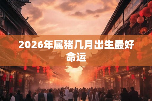 2026年属猪几月出生最好命运 2026年属猪几月出生最好命运
