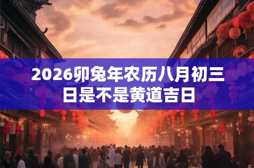 2026卯兔年农历八月初三日是不是黄道吉日 2026卯兔年农历八月初三日是不是黄道吉日
