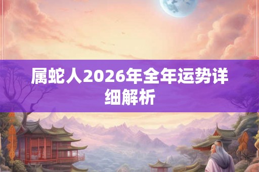 属蛇人2026年全年运势详细解析 属蛇人2026年全年运势详细解析