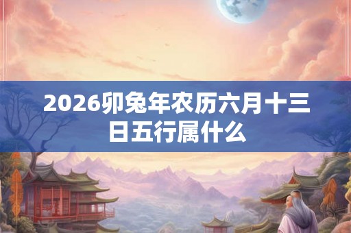 2026卯兔年农历六月十三日五行属什么