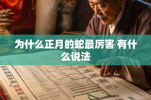 为什么正月的蛇最厉害 有什么说法 为什么正月的蛇最厉害 有什么说法