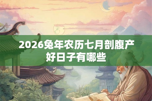 2026兔年农历七月剖腹产好日子有哪些 2026兔年农历七月剖腹产好日子有哪些