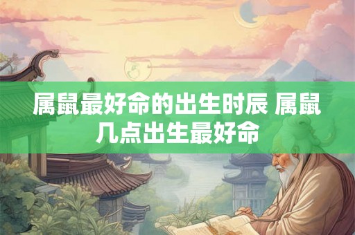 属鼠最好命的出生时辰 属鼠几点出生最好命 属鼠最好命的出生时辰 属鼠几点出生最好命