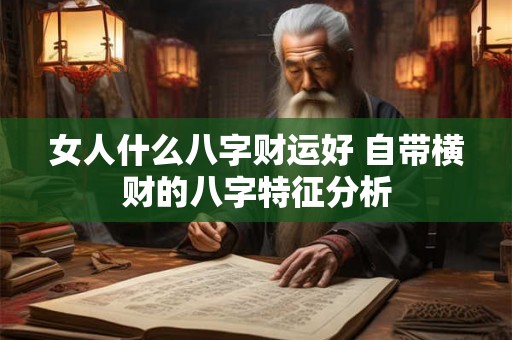女人什么八字财运好 自带横财的八字特征分析 女人什么八字财运好 自带横财的八字特征分析
