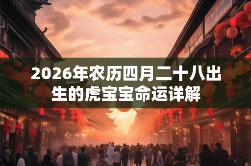 2026年农历四月二十八出生的虎宝宝命运详解