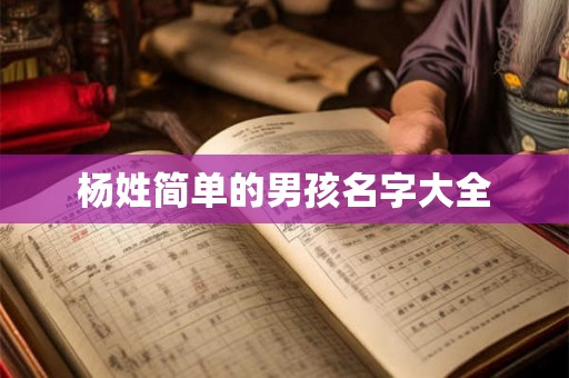 杨姓简单的男孩名字大全