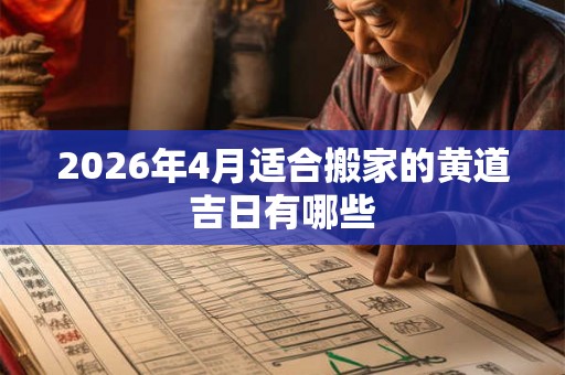 2026年4月适合搬家的黄道吉日有哪些 2026年4月适合搬家的黄道吉日有哪些
