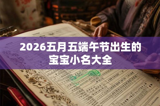2026五月五端午节出生的宝宝小名大全