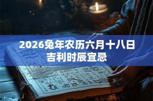 2026兔年农历六月十八日吉利时辰宜忌 2026兔年农历六月十八日吉利时辰宜忌