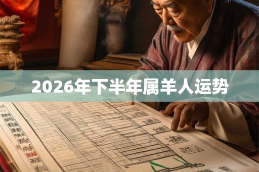 2026年下半年属羊人运势