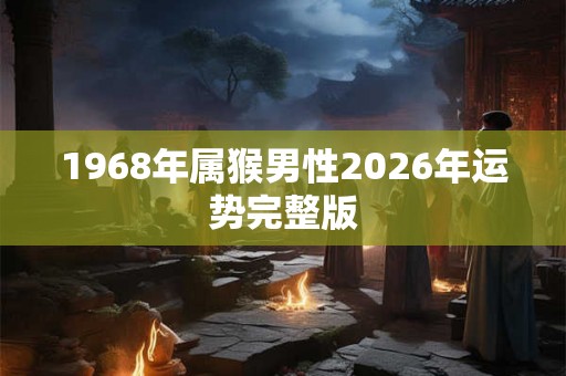 1968年属猴男性2026年运势完整版 1968年属猴男性2026年运势完整版