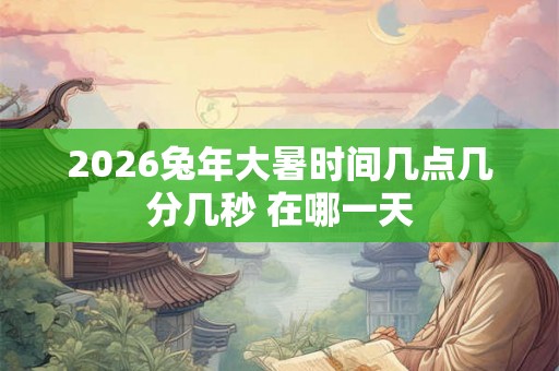 2026兔年大暑时间几点几分几秒 在哪一天