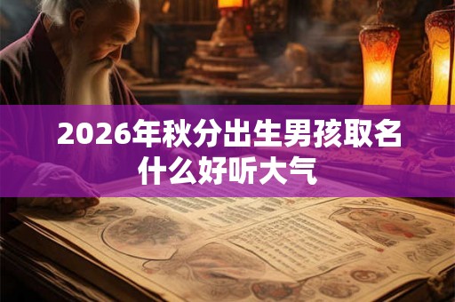 2026年秋分出生男孩取名什么好听大气 2026年秋分出生男孩取名什么好听大气