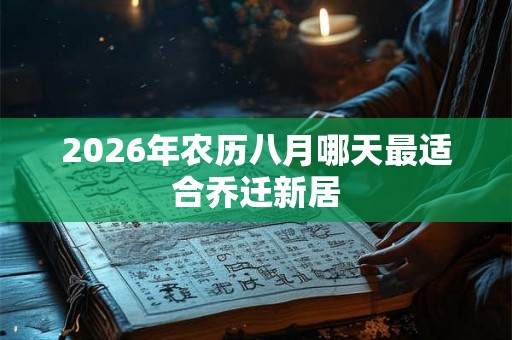2026年农历八月哪天最适合乔迁新居 2026年农历八月哪天最适合乔迁新居