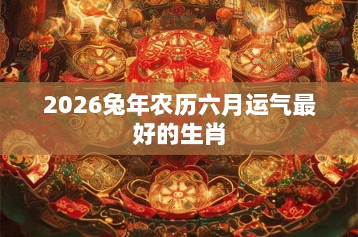 2026兔年农历六月运气最好的生肖 2026兔年农历六月运气最好的生肖