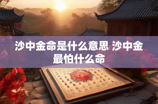 沙中金命是什么意思 沙中金最怕什么命