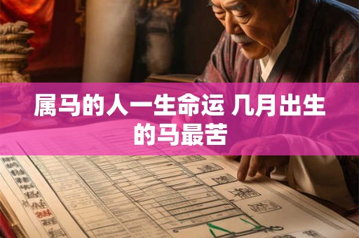 属马的人一生命运 几月出生的马最苦