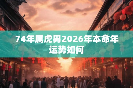 74年属虎男2026年本命年运势如何 74年属虎男2026年本命年运势如何