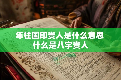 年柱国印贵人是什么意思 什么是八字贵人