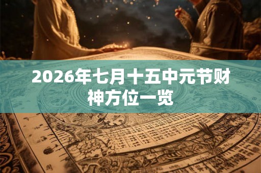 2026年七月十五中元节财神方位一览