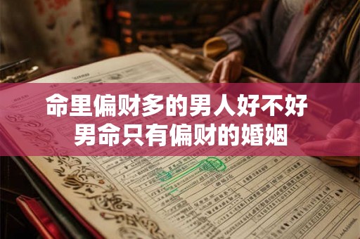 命里偏财多的男人好不好 男命只有偏财的婚姻