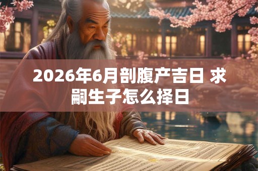 2026年6月剖腹产吉日 求嗣生子怎么择日 2026年6月剖腹产吉日 求嗣生子怎么择日