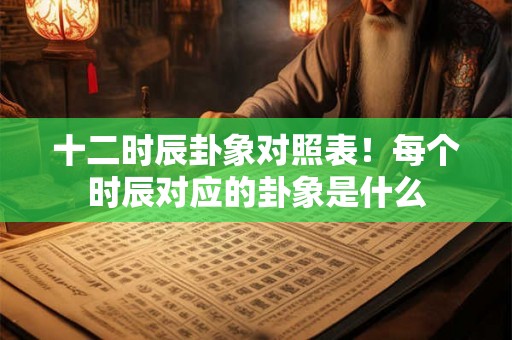 十二时辰卦象对照表！每个时辰对应的卦象是什么