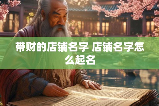 带财的店铺名字 店铺名字怎么起名 带财的店铺名字 店铺名字怎么起名