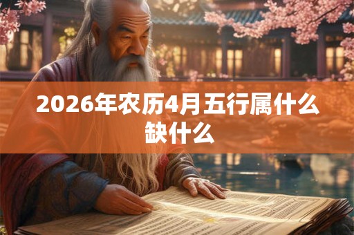 2026年农历4月五行属什么 缺什么 2026年农历4月五行属什么 缺什么