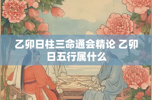 乙卯日柱三命通会精论 乙卯日五行属什么 乙卯日柱三命通会精论 乙卯日五行属什么