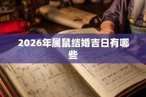 2026年属鼠结婚吉日有哪些 2026年属鼠结婚吉日有哪些