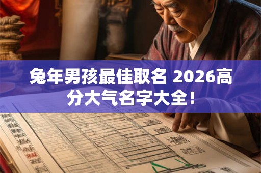兔年男孩最佳取名 2026高分大气名字大全！