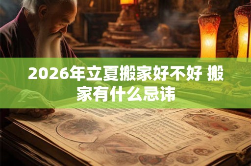 2026年立夏搬家好不好 搬家有什么忌讳