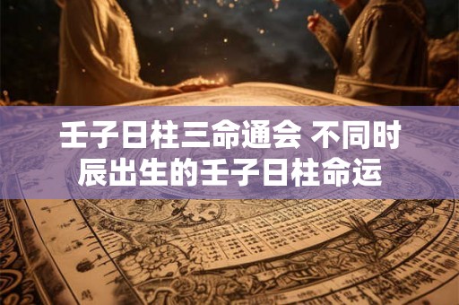 壬子日柱三命通会 不同时辰出生的壬子日柱命运