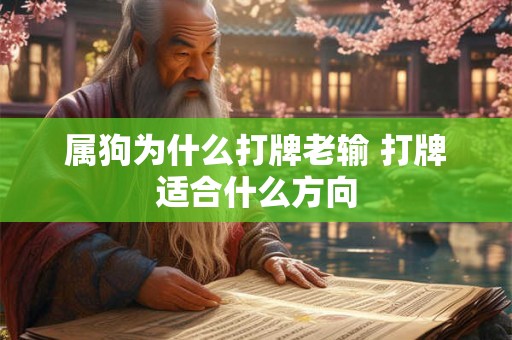 属狗为什么打牌老输 打牌适合什么方向 属狗为什么打牌老输 打牌适合什么方向