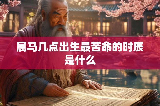 属马几点出生最苦命的时辰是什么 属马几点出生最苦命的时辰是什么