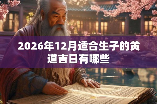 2026年12月适合生子的黄道吉日有哪些 2026年12月适合生子的黄道吉日有哪些