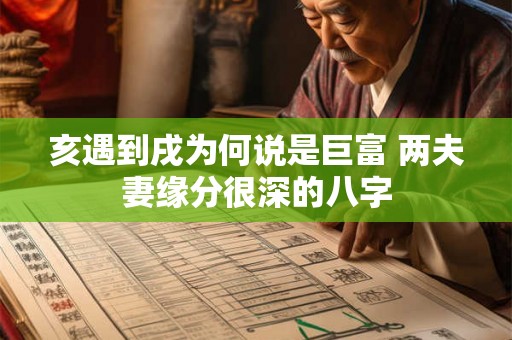 亥遇到戌为何说是巨富 两夫妻缘分很深的八字 亥遇到戌为何说是巨富 两夫妻缘分很深的八字