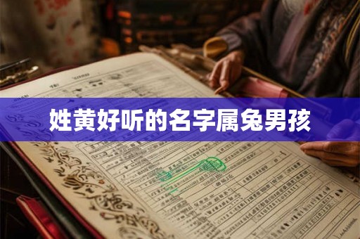 姓黄好听的名字属兔男孩