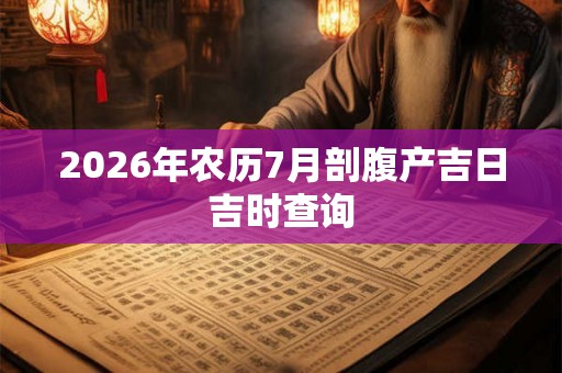 2026年农历7月剖腹产吉日吉时查询 2026年农历7月剖腹产吉日吉时查询