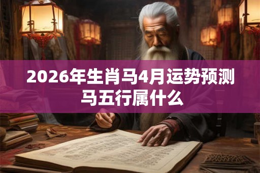 2026年生肖马4月运势预测 马五行属什么 2026年生肖马4月运势预测 马五行属什么